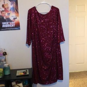 Red Sequined Dress